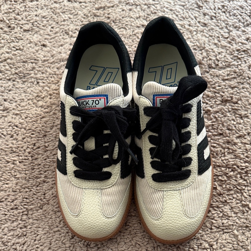 Classic Black and Cream Athletic Sneakers